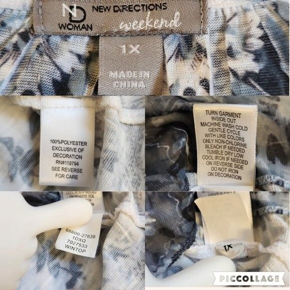 New Directions Weekend Black White Sequin Embellished Wintop Size 1X - Picture 11 of 11